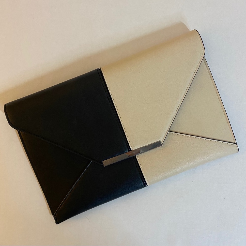 Black and white large clutch purse